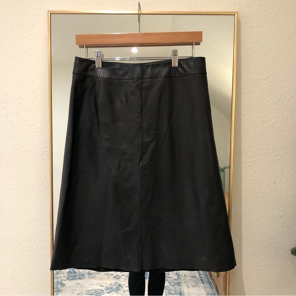 Siena Studio Authentic Genuine Leather A-Line Pencil Skirt 6
